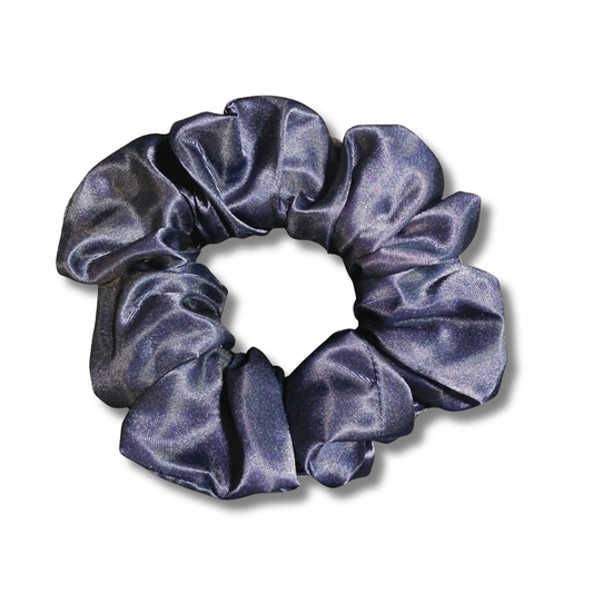 Navy Blue Satin Scrunchie