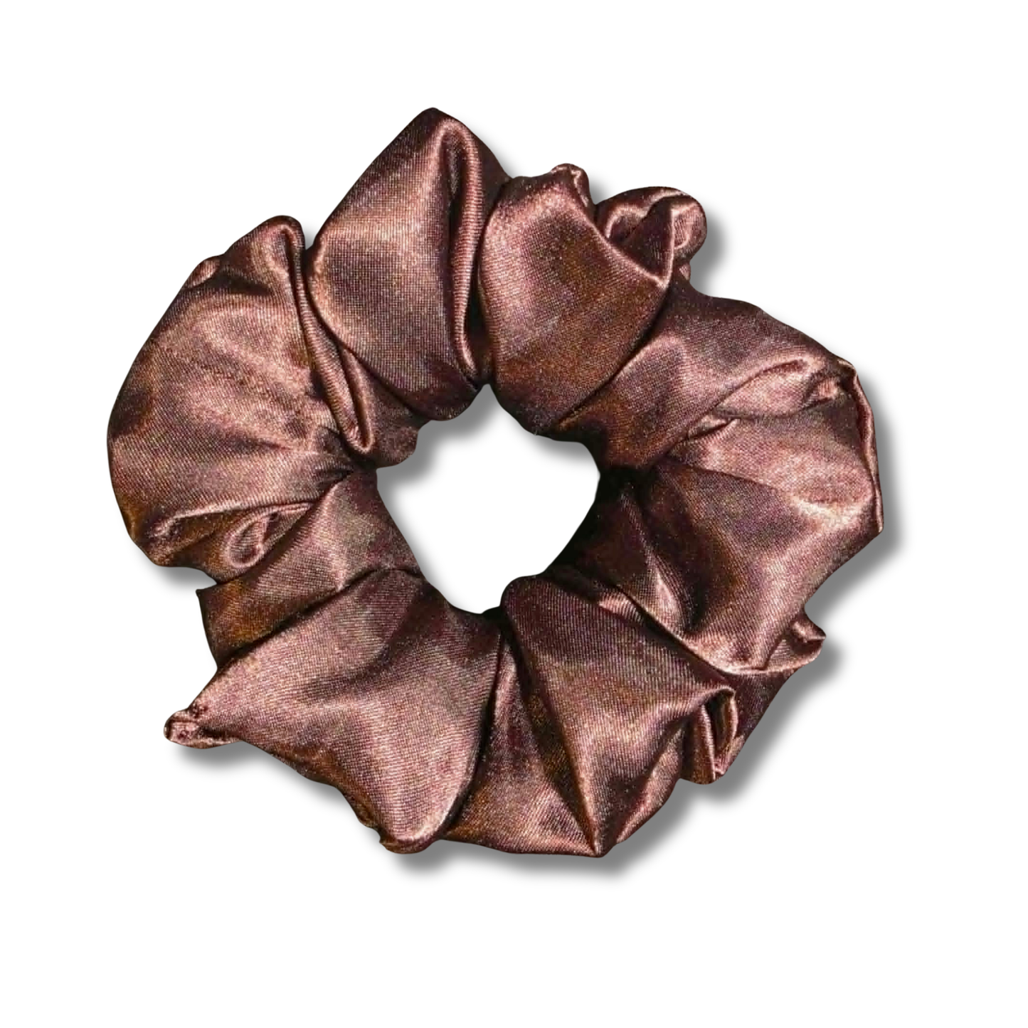 Brown Satin Scrunchie
