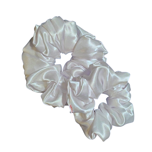 White Satin Scrunchie