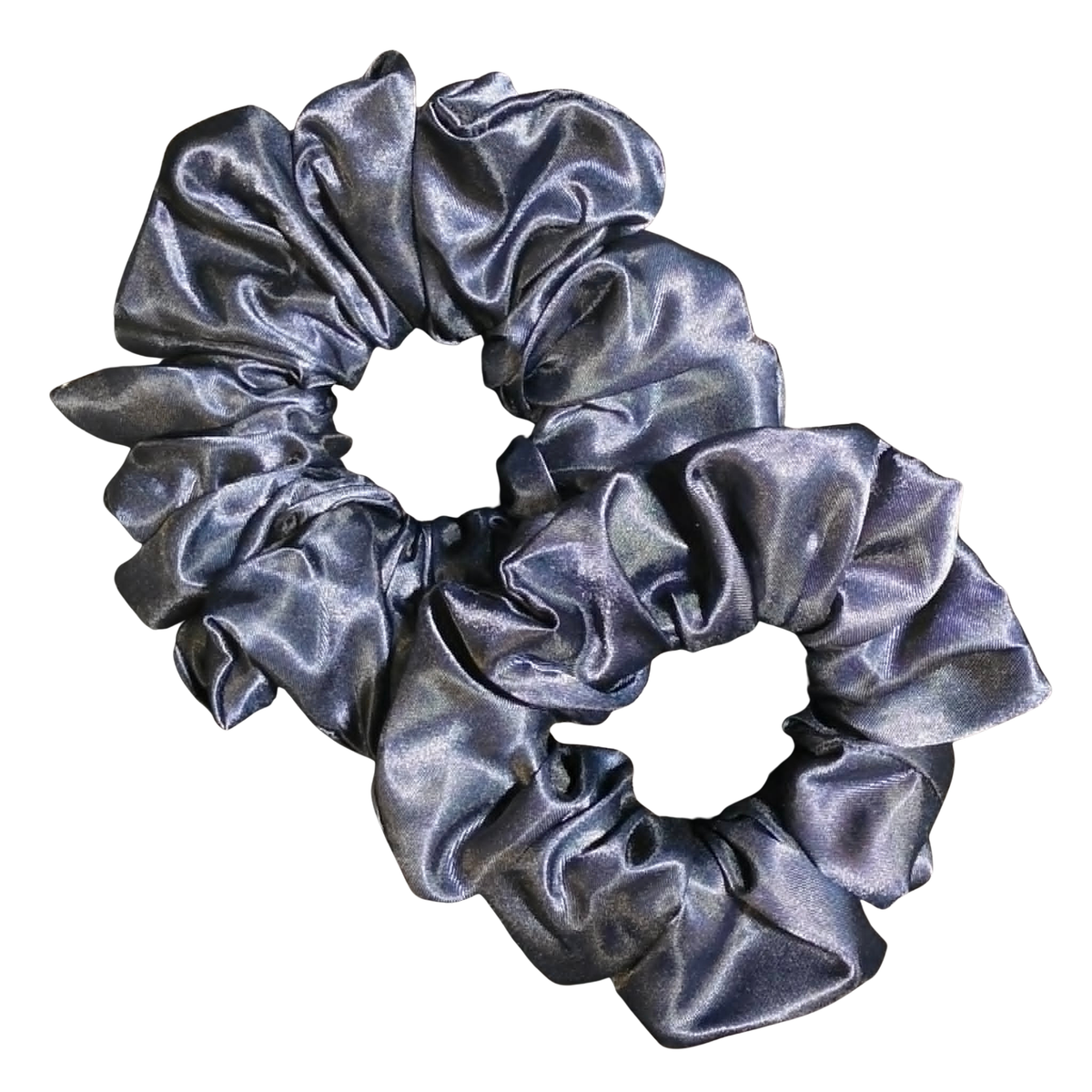 Navy Blue Satin Scrunchie