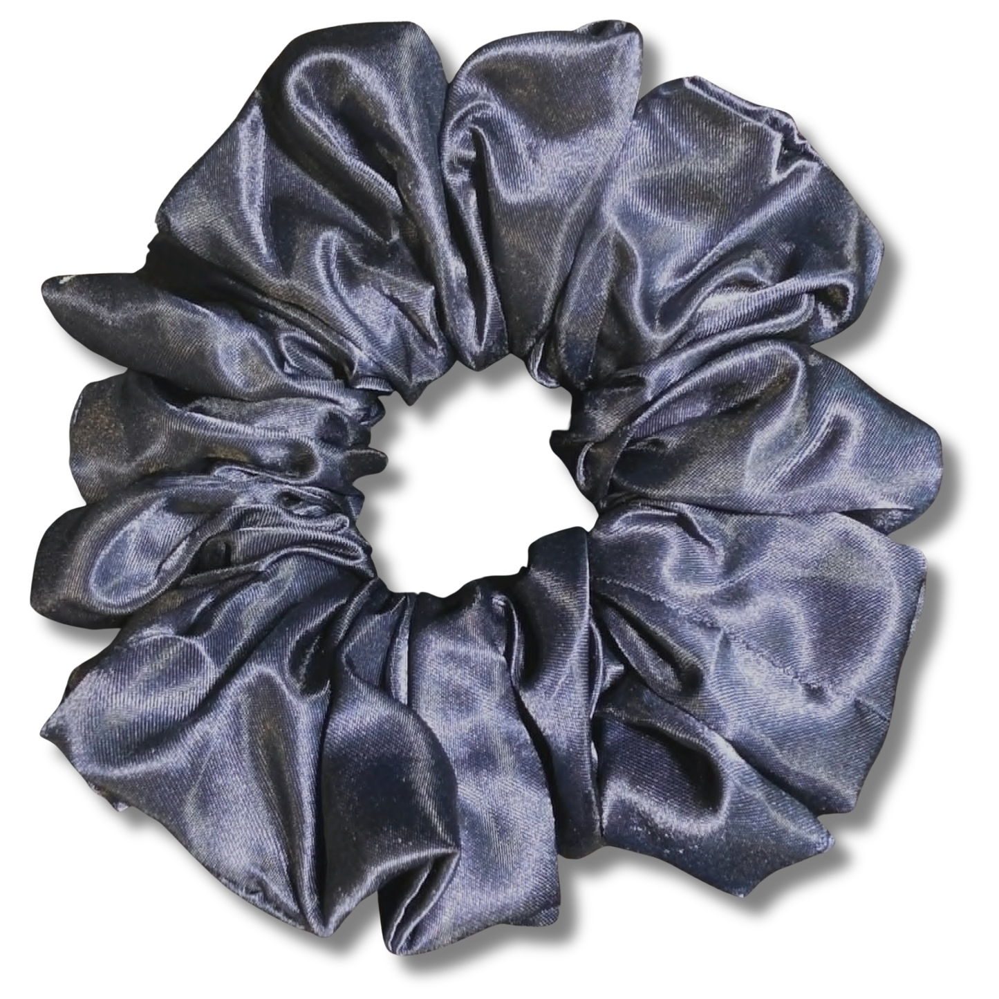 Navy Blue Satin Scrunchie
