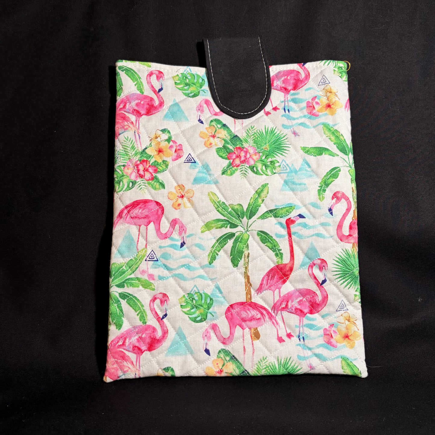 Large Flamingo Book Sleeve With Snap Flap