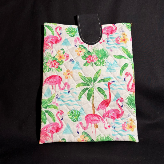 Large Flamingo Book Sleeve With Snap Flap